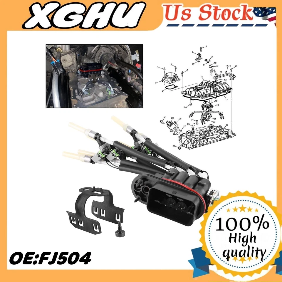 For Chevy Pickup Truck V8 5.0L 5.7L Fuel Spider Injector 8 Cylinder W/ Bracket Foto 1 de 4