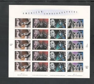 Sc #3840-3843 ~ Full Pane ~ 37 cent American Choreographers Issue - Picture 1 of 1