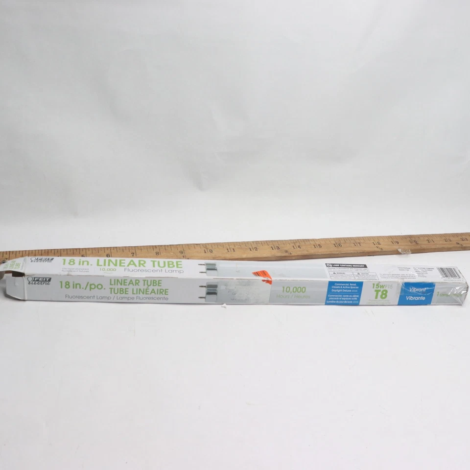 Feit Electric Preheat Fluorescent Lamp Daylight Phosphor 6500K 15W T8 F15T8/DX - Image 1 of 4