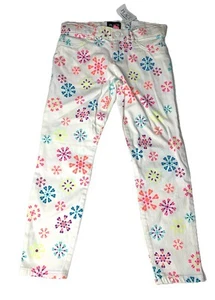 Children’s Place Denim Jeans Flower White| Girl Size 6x/7 - Picture 1 of 3