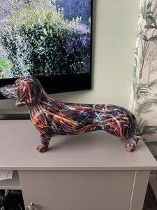 Large Dachshund Colourful resin Ornament, Dog Figurine, excellent condition - Picture 1 of 2