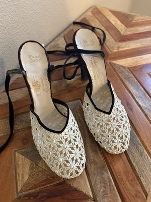 Vintage 1940s HERBERT LEVINE Women’s Crochet Heels - Image 1 of 4