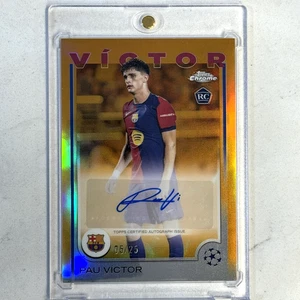 2024-25 Topps Cromo PAU VICTOR Naranja Refractor Novato Automático/25 Rc Autógrafo - Imagen 1 de 2