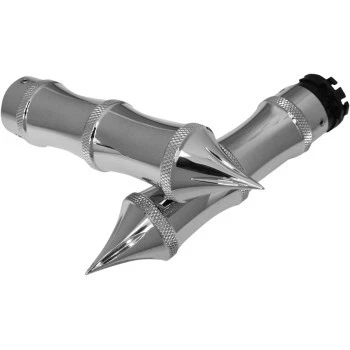 Accutronix GR100-LC Chrome Tribal Grips-Harley 1" Cable Control-USA Made - Image 1 of 2