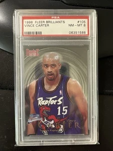 1998-99 Fleer Brilliants Vince Carter Rookie Card RC #105 PSA 8 RC T - Picture 1 of 1