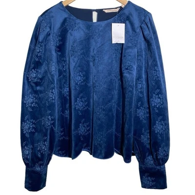 Blusa boho cottagecore bordada de terciopelo suave envolvente para mujer grande Foto 1 de 4