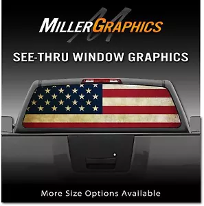 American Flag Distressed Vintage Rear Window Decal Graphic for Truck SUV - Picture 1 of 3