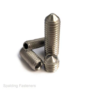 GRUB SCREW A2 STAINLESS STEEL METRIC CONE POINT ALLEN SCREWS - Picture 1 of 2