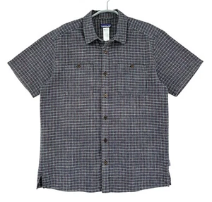 Camisa informal de manga corta a cuadros de cáñamo 55 % PATAGONIA para hombre talla M - Imagen 1 de 8