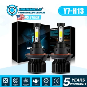 Kit de faros LED H13 6000K 4 bombillas laterales haz alto/bajo para Chevy Cruze 2011-2016 - Imagen 1 de 12