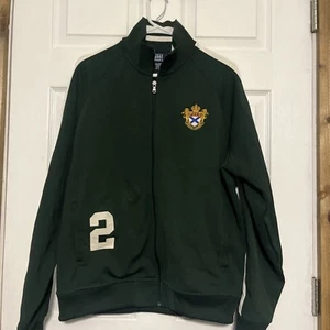 Polo Ralph Lauren Green Track Zip Up Jacket Large Sport #2 Crown Lion - Picture 1 of 5