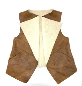 $240 Aqua Women'S Brown Beige Open-Front Sleeveless Casual Outdoor Vest Size S - Picture 1 of 1