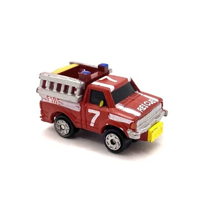 Vintage 1989 Micro Machines Datsun Fire Rescue 7 Emergency Ladder Truck Car Lot - Image 1 of 4