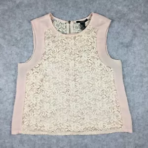 Forever 21 Sleeveless Floral Lace Top w/ Back Zipper, Women's S (Light Pink) - Picture 1 of 8