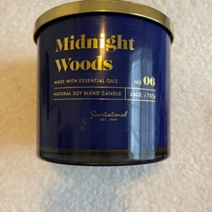 -Midnight Woods Blue Candle - Picture 1 of 1