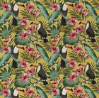 Tropikalne tukany Palma i kwiaty 100% bawełna Tkanina popelinowa firmy Rose & Hubble 