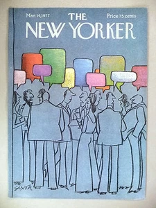 New Yorker Magazine - March 14, 1977 - FRONT COVER ONLY ~~ Charles Saxon art - Picture 1 of 1