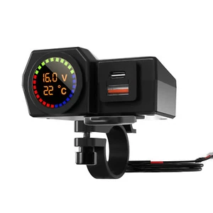 Motorcycle Cell Phone GPS Handlebar Mirror Mount Holder USB PD Type C Charger - Photo 1 sur 12