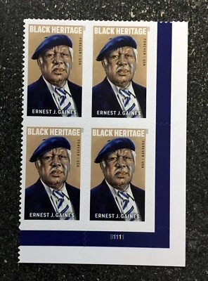 2023USA #5753 Forever Ernest J Gaines - Black Heritage - Plate Block of 4  mint - Image 1 of 2
