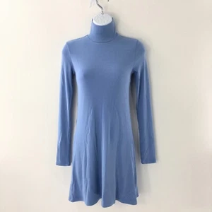 Wilfred Free Flare Kleid blau Stehkragen Stretch Strick Langarm Kleid Gr. S - Bild 1 von 7