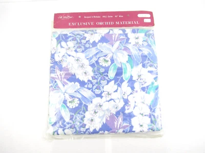 Tela 100 % algodón con estampado de orquídeas Jill Walker - Sellada - Barbados vintage 3,5 yardas Foto 1 de 4