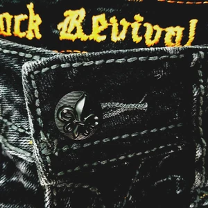 ROCK REVIVAL Pat Skinny Jeans Black Acid Wash Denim Women's 29 * MODIFIED HEM ** - Picture 1 of 11