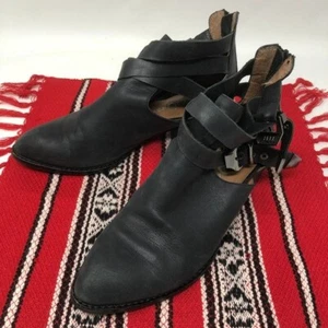 Jeffrey Campbell Ibiza Everly Negro Doble Hebilla Botines Cremallera Trasera Mujer 7,5 - Imagen 1 de 9