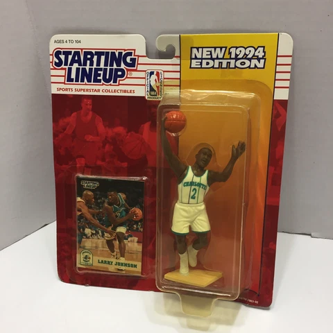 Larry Johnson Charlotte Hornets NBA Starting Lineup Action Figure 1994 LJ Kenner Cover