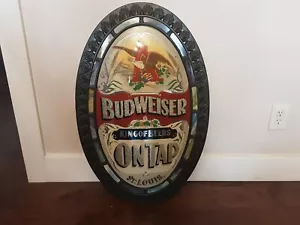 Vintage 70's Budweiser King Of Beers 3D Oval Sign "On Tap" - Picture 1 of 8