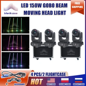 4Pcs Mini 150W LED Moving Head Light Spot Prisms Stage Light For Disco Dj + Case - Picture 1 of 12