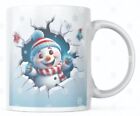 Mug Coffee Hot Coco Christmas 11Oz Gift Funny Cup Happy Snowman Gift 3D Look