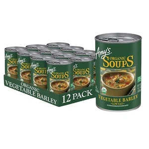 (12 Pack) Amy’s Organic Vegan Vegetable Barley Soup, Low Fat, 14.1 Ounce - Picture 1 of 5