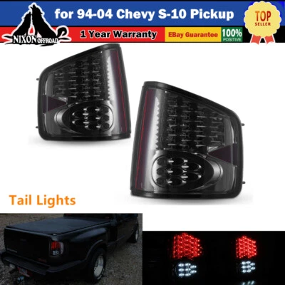 1994-2004 For Chevrolet S10/GMC Sonoma/Isuzu Hombre LED Tail Lights Smoke PAIR - Image 1 of 4