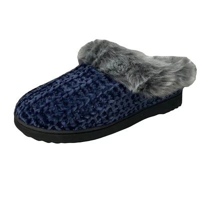 Женские тапочки Cabernet Mule синие вязаные серые из искусственного меха размер маленький 5/6  - Изображение 1 из 4