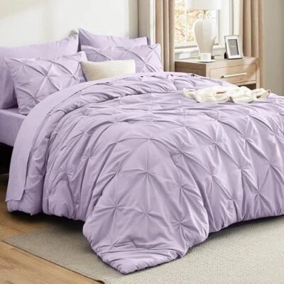  Conjunto de edredom roxo claro - Conjuntos de cama 7 peças, king 29 - Roxo claro - Imagem 1 de 4