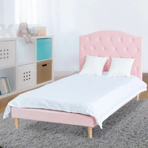 Star Kidz Luna Bed Single Pink Velvet - Picture 1 of 5