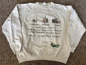 Vintage Carlsberg Beer Crewneck Sweatshirt Labatt Beer Gear Brockum Size XL - Picture 1 of 9