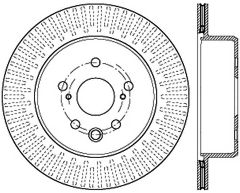 StopTech For 13-14 Lexus GS300/350/400/430 Slotted Sport Rear Right Brake Rotor - Image 1 of 4