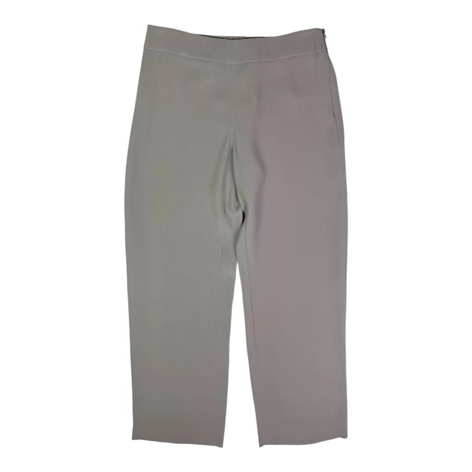 Pantalones de seda para mujer Giorgio Armani talla 42 gris cremallera lateral cintura 31" Foto 1 de 4
