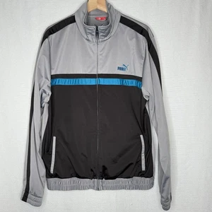 Vintage Puma Track Jacket Mens MED Gray Black 80s 90s Street Trap Sporty - Picture 1 of 7