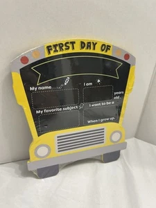 First Day Of School Last Day School Two Sided Chalkboard Bus Children’s 9”x10” - Picture 1 of 3