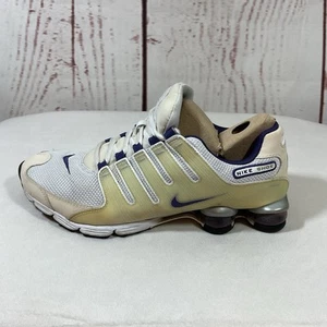Nike Shox NZ Sneakers Men 9.5 White Purple 2010 Running Athletic Shoes Retro - Picture 1 of 24