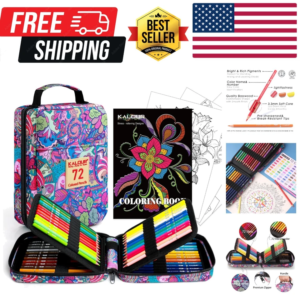 Artist Quality 72 Colored Pencils with Metallics - Perfect Gift for Creatives - Image 1 of 4