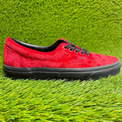 Vans Era ID Mujer Talla 8 Terciopelo Rojo Negro Informal Zapatos de Skate Tenis Foto 1 de 4