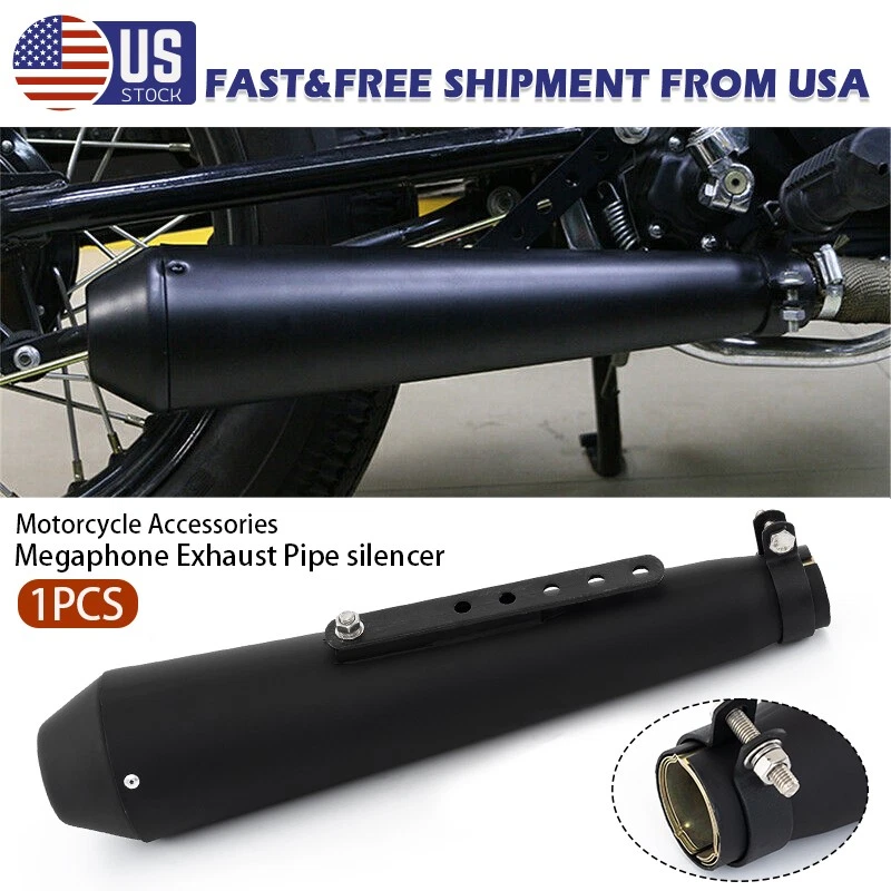 Fits For Harley Suzuki Reverse Cone Megaphone Exhaust Pipes Motorcycle Mufflers - Image 1 of 4