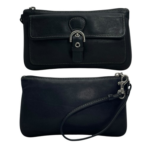 Pochette pochette da polso piccola pelle liscia Coach vintage anni 00 portafoglio borsetta