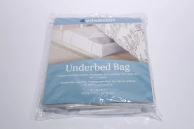 Whitmor Underbed Organizing Storage Bag 18"x30"x6" Breathable C-thru Vinyl Top  - Image 1 of 4