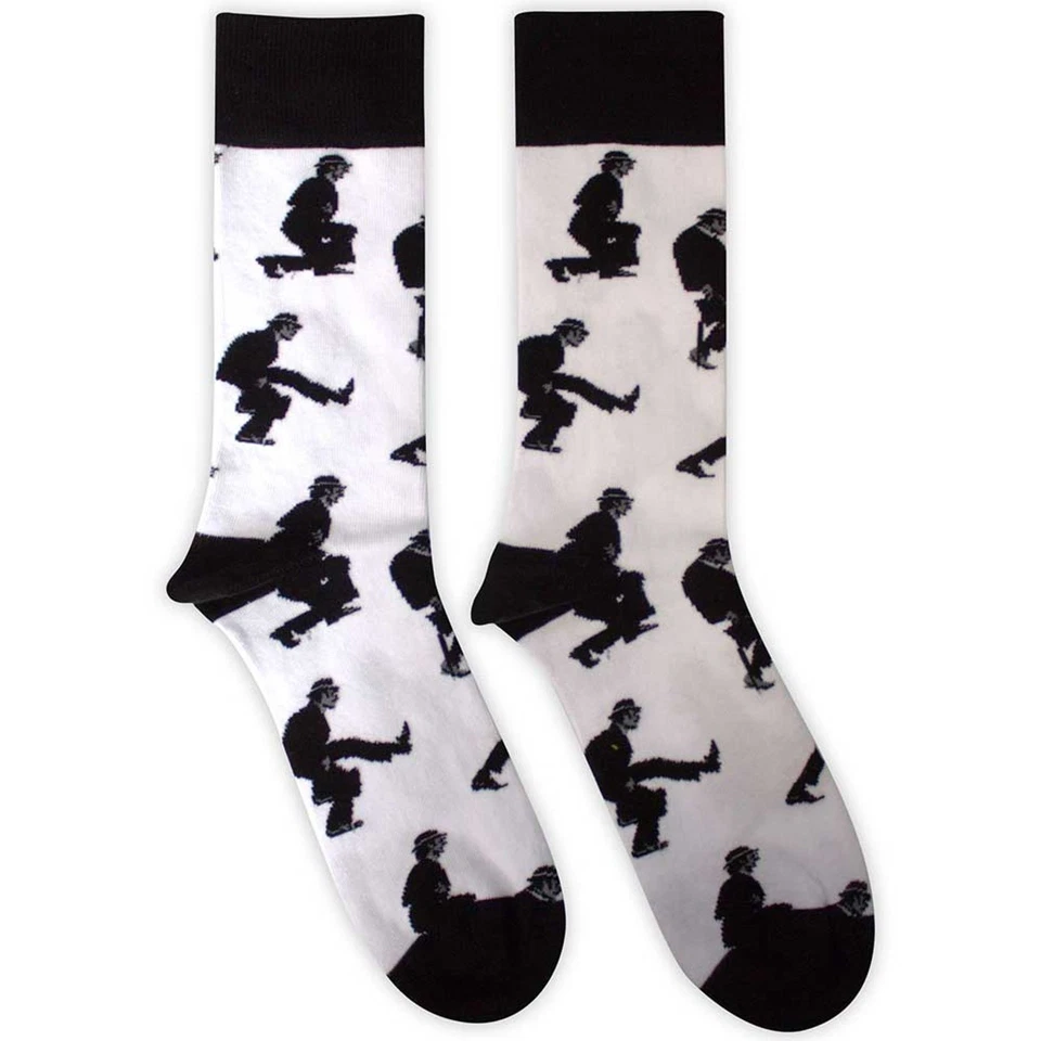 Monty Python Silly Walks Ankle Socks Black White ( UK Size 7-11 ) Great Gift