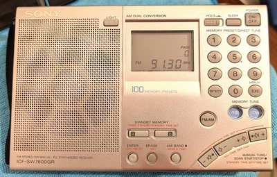 Sony ICF-SW7600GR Portable FM/AM/SW/MW/LW Synthesized World Band Receiver - Image 1 of 4