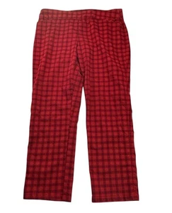 Croft Barrow Women's Plus Size 18 Effortless Stretch Elastic Waist Plaid Pants - Picture 1 of 24